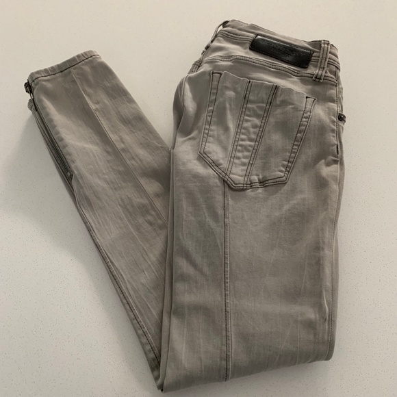 Burberry Denim - BURBERRY BRIT SKINNY LEG ZIPPER JEANS GREY SZ 30